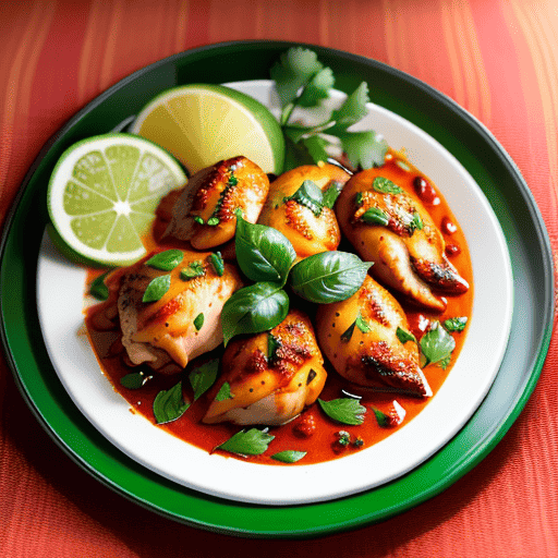 An enticing plate of Chicken Kali Mirch, showcasing succulent pieces of chicken drenched in a rich, peppery gravy. Garnished with fresh coriander leaves, this flavorful dish is ready to be savored with steamed rice or naan