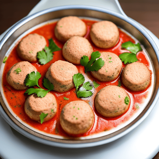 An artfully arranged plate of perfectly cooked chicken kofta